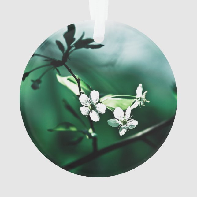 Weiße Kirschblüten Ornament (Rückseite)