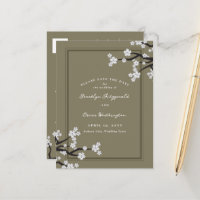 Weiße Kirschblüten Sakura Save the Date asiatisch