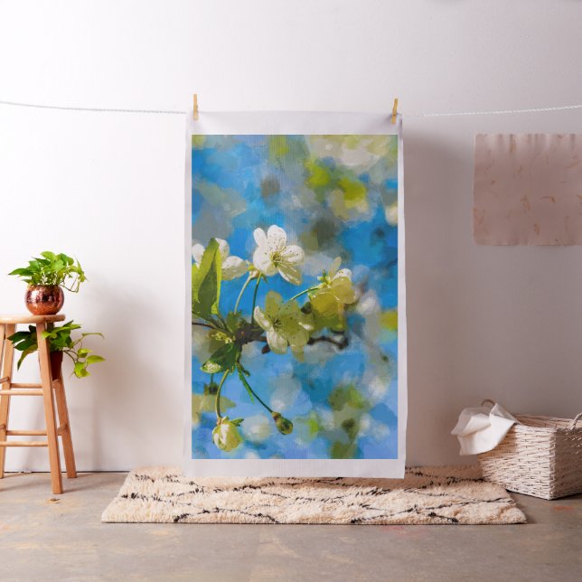 Weiße Kirschblüten Stoff (Beispiel)