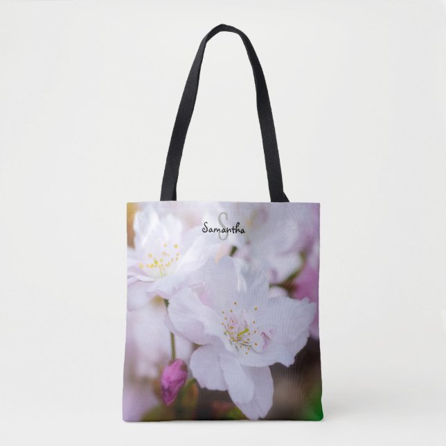 Weiße Kirschblüten-Tasche (Vorderseite)