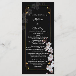 Weiße Kirschblüten und goldener Rahmen Programm