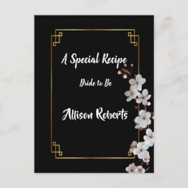 Weiße Kirschblüten und goldenes Brautparty Postkarte