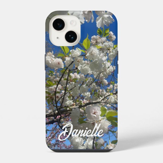 weiße Kirschblütenbaum  iPhone Hülle (Rückseite)