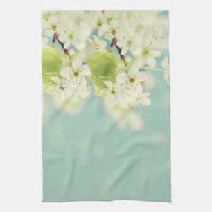 Weiße Kirsche Blossom Blume Küche Geschirr Handtuc Geschirrtuch