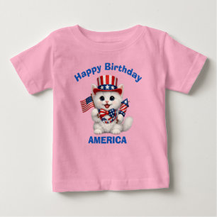 Weiße Kitten (1f) Patriotisches Kinder T-Shirt