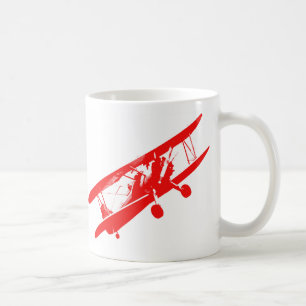Weiße klassische 325-ml-Tasse mit Vintage-Flugzeug Kaffeetasse