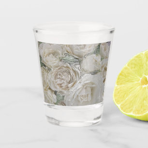 Weiße klassische Rose Schnapsglas