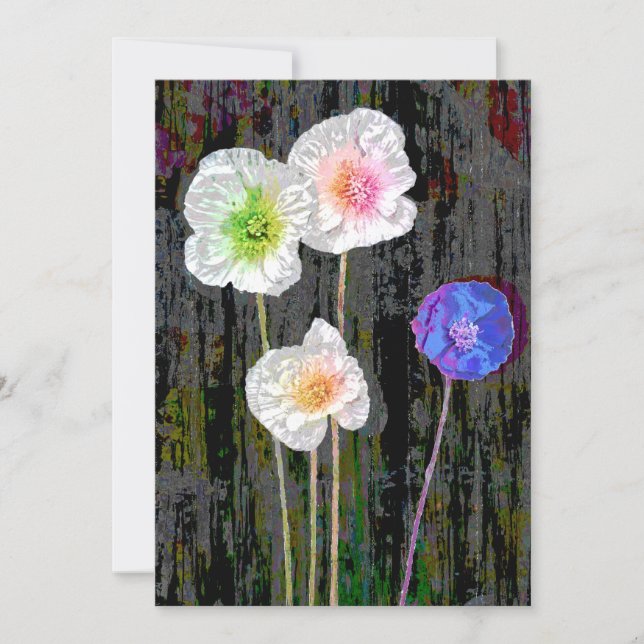 WEIßE KLATSCHMOHN EINLADUNG (Vorderseite)