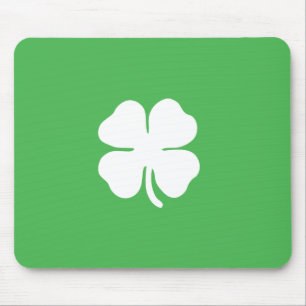 Weiße Kleeblatte Mousepad