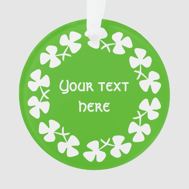 Weiße Kleeblätter hinzufügen Ornament (Vorderseite)