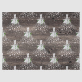 Weiße Kleider und Rose auf Holzdekoupage Seidenpapier