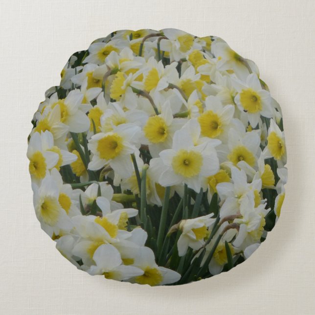 Weiße Kleidung Rundes Kissen (Vorderseite)