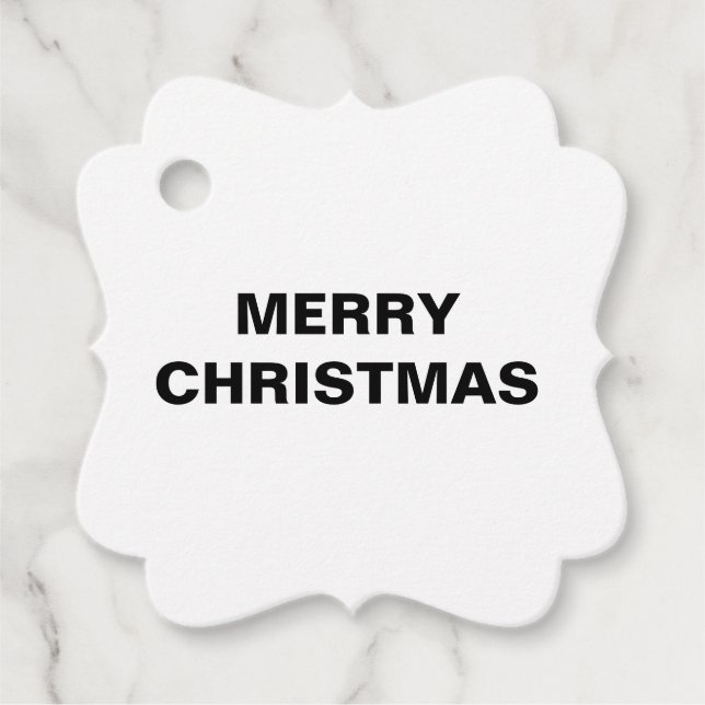 WEISSE KLEINE CHRISTMAS EINFACHE FAVOR TAVOR GESCHENKANHÄNGER (Vorderseite)