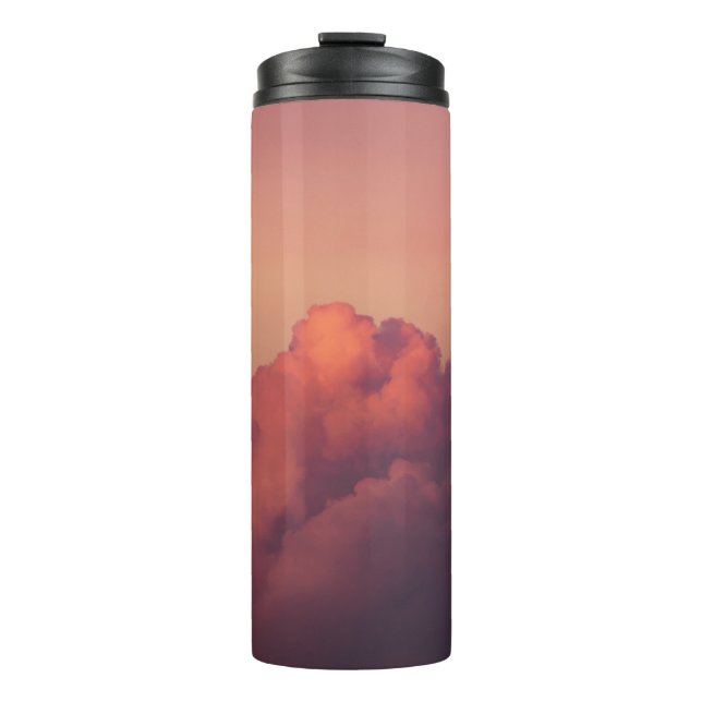 WEISSE KLICKEN UND BLAUE SKY THERMOSBECHER (Vorderseite)