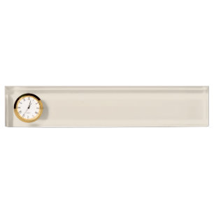 Weiße Knochen-Schreibtisch-Namensschild mit Uhr Namensplakette