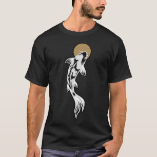 Weiße Koi-Fisch-Wandkunst T-Shirt