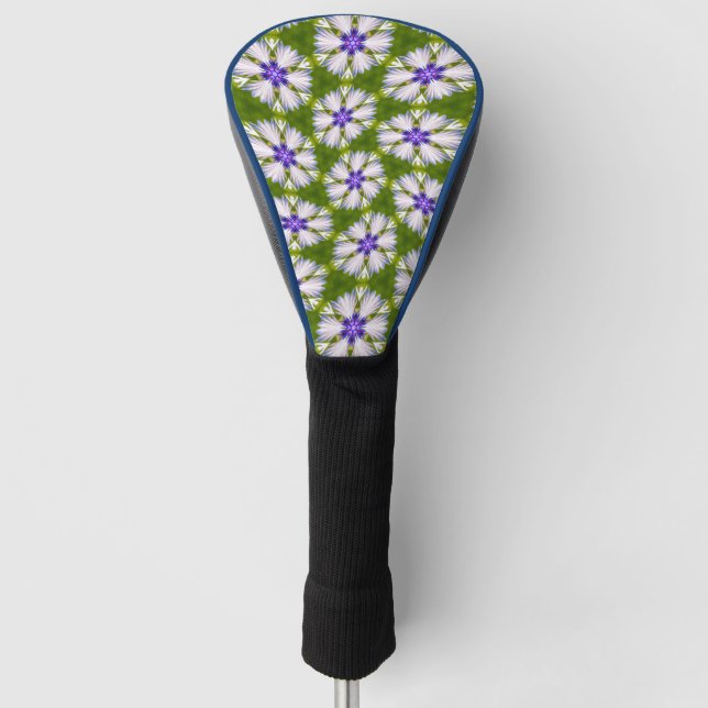 Weiße Kornblumen Muster Golf Headcover (Vorderseite)