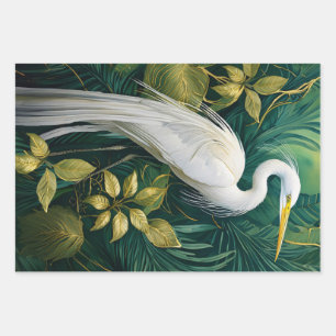 Weiße Kraniche und Gardenien, Coconut Grove Geschenkpapier Set