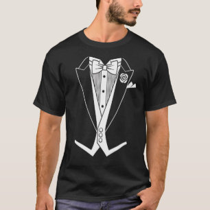 Weiße Krawatte formaler Tailcoat Tuxedo-T - Shirt