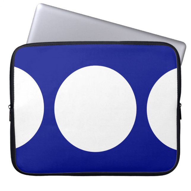 Weiße Kreise auf blau Laptopschutzhülle (Vorderseite)