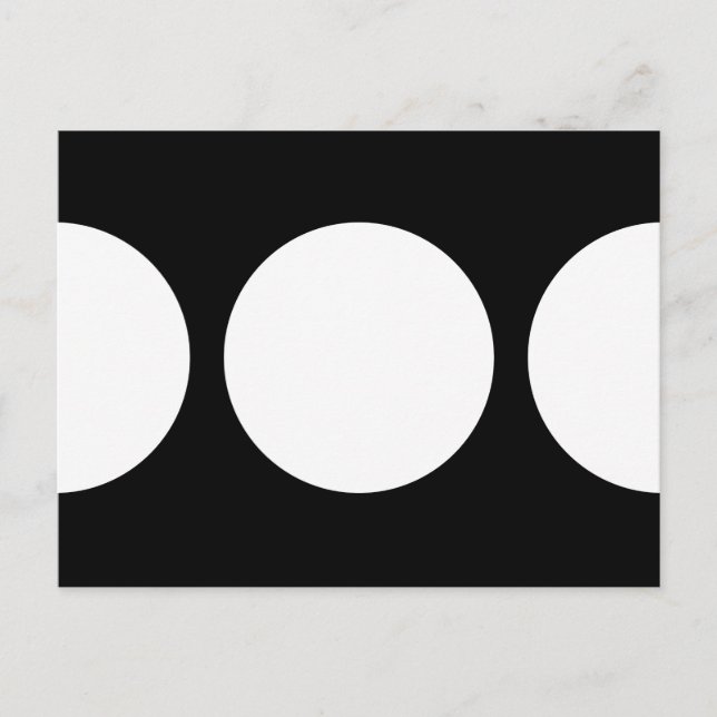 Weiße Kreise auf der schwarzen Postkarte (Vorderseite)