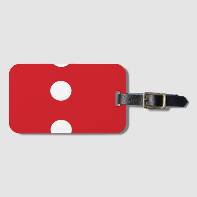 Weiße Kreise auf rot Gepäckanhänger (Vorderseite (Horizontal))