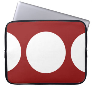 Weiße Kreise auf rotem Laptop-Sieb Laptopschutzhülle