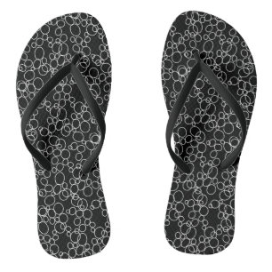 Weiße Kreise auf schwarz Flip Flops