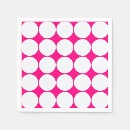 weiße Kreise in hellrosa Serviette