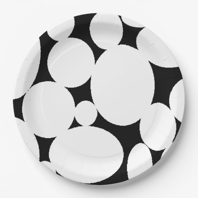 WEISSE KREISE PAPPTELLER (Vorderseite)