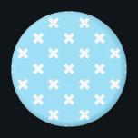 Weiße Kreuzstiche auf Babyblau Magnet<br><div class="desc">Weiße Kreuzstiche auf Babyblau</div>