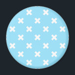 Weiße Kreuzstiche auf Babyblau Magnet<br><div class="desc">Weiße Kreuzstiche auf Babyblau</div>