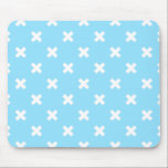 Weiße Kreuzstiche auf Babyblau Mousepad<br><div class="desc">Weiße Kreuzstiche auf Babyblau</div>