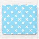 Weiße Kreuzstiche auf Babyblau Mousepad<br><div class="desc">Weiße Kreuzstiche auf Babyblau</div>