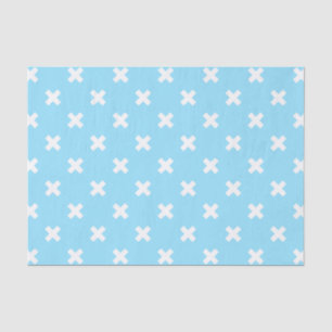 Weiße Kreuzstiche auf Babyblau Seidenpapier