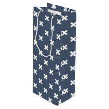 Weiße Kreuzstiche auf blau-grau