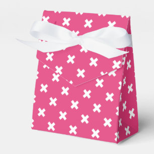 Weiße Kreuzstiche auf Fuchsia Geschenkschachtel