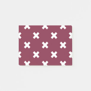 Weiße Kreuzstiche auf Maulbeeren Post-it Klebezettel