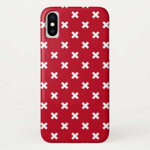 Weiße Kreuzstiche auf Rot Case-Mate iPhone Hülle