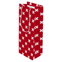 Weiße Kreuzstiche auf Rot