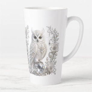 Weiße Kristall-Perlen-Eule Milchtasse