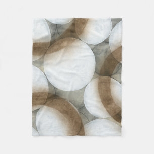 Weiße Kugeln u. Brown-Kreise Fleecedecke