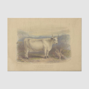 Weiße Kuh Ephemera Decoupage Vintag Farm Seidenpapier