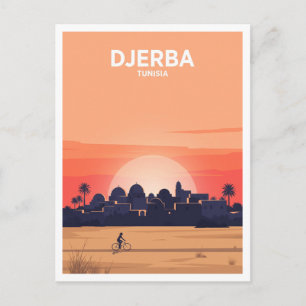 Weiße Kuppeln von Djerba unter der Wüstensonne Postkarte
