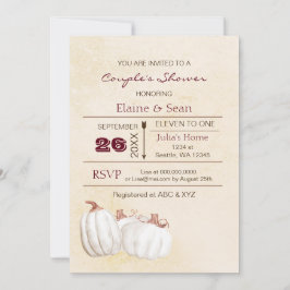 Weiße Kürbis fallen Brautparty Einladung