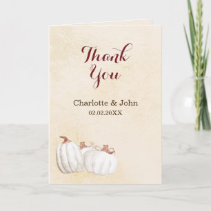 Weiße Kürbis fallen Ernte Hochzeit danke