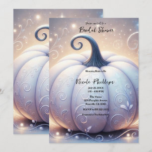 Weiße Kürbis-Glow-Sparkling-Lichter Brautparty-Dek Einladung