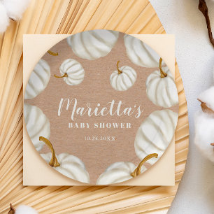 Weiße Kürbis-Kürbis-Kürbis-Kürbis-Babydusche Pappteller