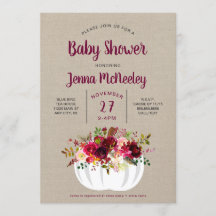 Weiße Kürbis-mit BlumenBabyparty Burgunders