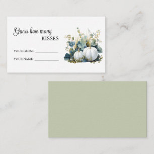 Weiße Kürbis Wie viele Kisses Brautparty Game Begleitkarte